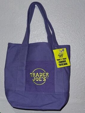 Trader Joe's Purple Canvas mini Tote Bag